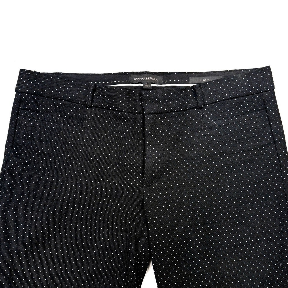 Banana Republic, Sloan Polka Dot, Black‎ White Straight Leg, Women's Size 10